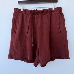 SKIMS Men's Drawstring Athletic Shorts - Maroon